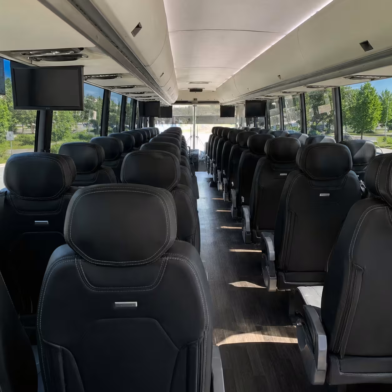 56 passenger charter bus inside